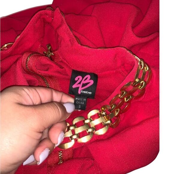 Red and gold Bebe blouse - Picture 3 of 4
